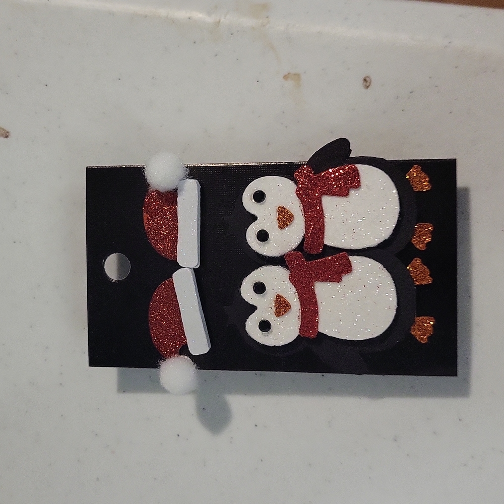 Clearance Sale! Penguin and Santa hat earrings